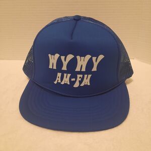 Vtg WYWY AM-FM Radio Station Trucker Hat Blue Mesh Foam Front Snapback Cap